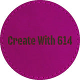 Laserable Leatherette Round Patch 2.5" Purple Black | Create With 614
