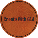 Laserable Leatherette Round Patch 2.5" Rawhide Black | Create With 614