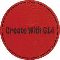 Laserable Leatherette Round Patch 2.5" Red Black | Create With 614