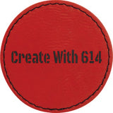 Laserable Leatherette Round Patch 2.5" Red Black | Create With 614