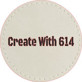 Laserable Leatherette Round Patch 2.5" White Black | Create With 614