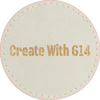 Laserable Leatherette Round Patch 2.5" White Gold | Create With 614