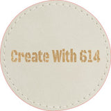 Laserable Leatherette Round Patch 2.5" White Gold | Create With 614
