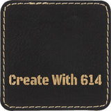Laserable Leatherette Patch 3" Square Black Gold | Create With 614