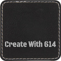 Laserable Leatherette Patch 3" Square Black Silver | Create With 614