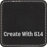 Laserable Leatherette Patch 3" Square Black Silver | Create With 614