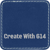 Laserable Leatherette Patch 3" Square Blue Silver | Create With 614