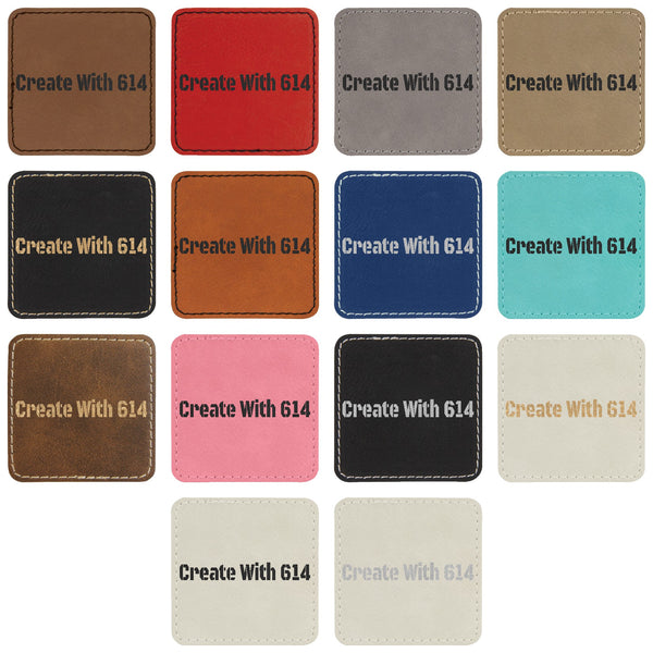 Laserable Leatherette Patch Square 3" x 3" with Adhesive