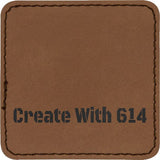 Laserable Leatherette Patch 3" Square Dark Brown Black | Create With 614