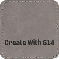 Laserable Leatherette Patch 3" Square Gray Black | Create With 614