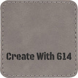 Laserable Leatherette Patch 3" Square Gray Black | Create With 614