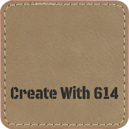 Laserable Leatherette Patch 3" Square Light Brown Black | Create With 614