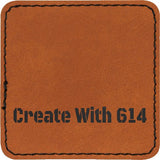 Laserable Leatherette Patch 3" Square Rawhide Black | Create With 614