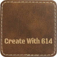Laserable Leatherette Patch 3" Square Rustic Gold | Create With 614