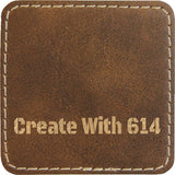 Laserable Leatherette Patch 3" Square Rustic Gold | Create With 614