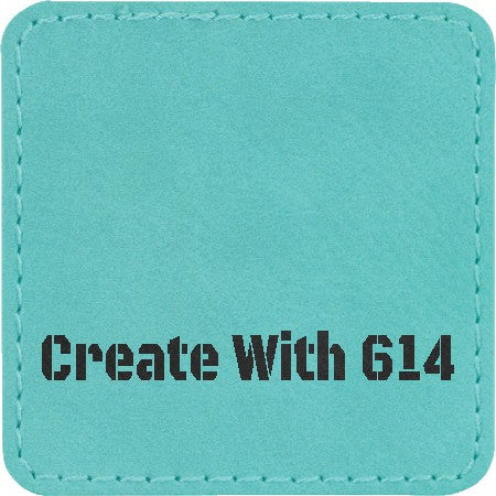 Laserable Leatherette Patch 3" Square Teal Black | Create With 614