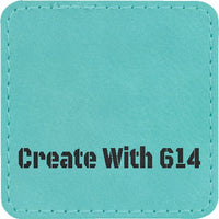 Laserable Leatherette Patch 3" Square Teal Black | Create With 614