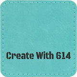 Laserable Leatherette Patch 3" Square Teal Black | Create With 614