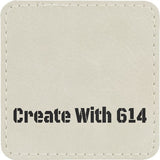 Laserable Leatherette Patch 3" Square White Black | Create With 614