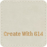 Laserable Leatherette Patch 3" Square White Gold | Create With 614