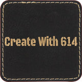 Laserable Leatherette Patch 2.5" Square Black Gold | Create With 614