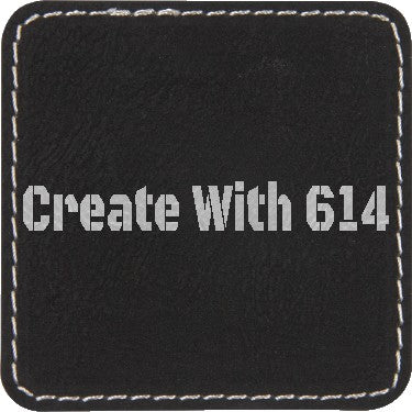Laserable Leatherette Patch 2.5" Square Black Silver | Create With 614