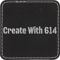 Laserable Leatherette Patch 2.5" Square Black Silver | Create With 614