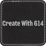 Laserable Leatherette Patch 2.5" Square Black Silver | Create With 614