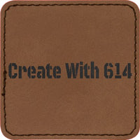 Laserable Leatherette Patch 2.5" Square Dark Brown Black | Create With 614
