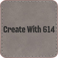 Laserable Leatherette Patch 2.5" Square Gray Black | Create With 614
