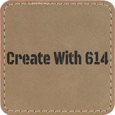 Laserable Leatherette Patch 2.5" Square Light Brown Black | Create With 614