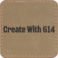 Laserable Leatherette Patch 2.5" Square Light Brown Black | Create With 614