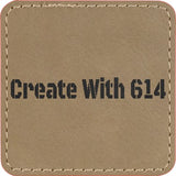 Laserable Leatherette Patch 2.5" Square Light Brown Black | Create With 614