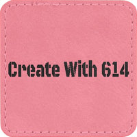 Laserable Leatherette Patch 2.5" Square Pink Black | Create With 614