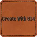 Laserable Leatherette Patch 2.5" Square Rawhide Black | Create With 614