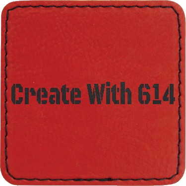 Laserable Leatherette Patch 2.5" Square Red Black | Create With 614