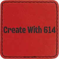 Laserable Leatherette Patch 2.5" Square Red Black | Create With 614