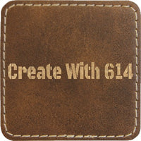 Laserable Leatherette Patch 2.5" Square Rustic Gold | Create With 614