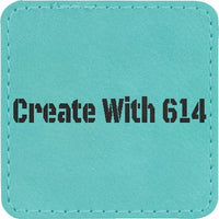 Laserable Leatherette Patch 2.5" Square Teal Black | Create With 614