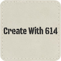 Laserable Leatherette Patch 2.5" Square White Black | Create With 614