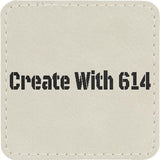 Laserable Leatherette Patch 2.5" Square White Black | Create With 614