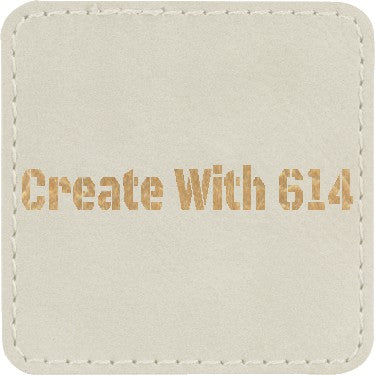 Laserable Leatherette Patch 2.5" Square White Gold | Create With 614