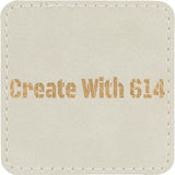 Laserable Leatherette Patch 2.5" Square White Gold | Create With 614