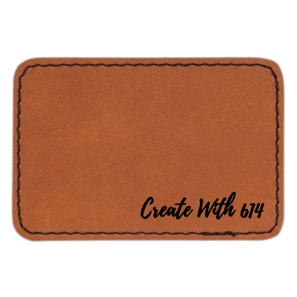 Laserable Leatherette Rectangle Patch Rawhide Black Without Adhesive | Create With 614