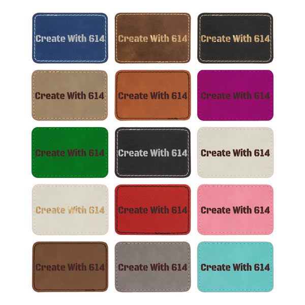 Laserable Leatherette Patch Rectangle 3" x 2" with Adhesive