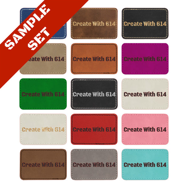 3 x 2 Rectangle Personalized Leatherette Patch with Adhesive