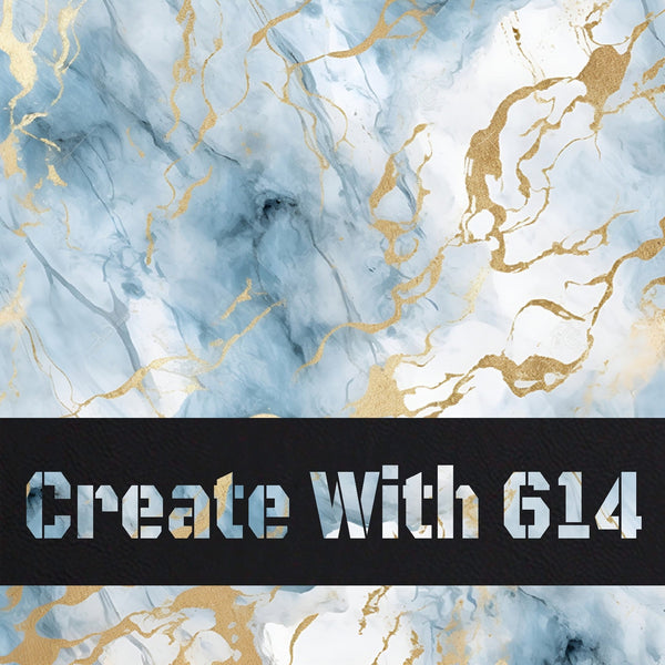 Laserable Leatherette Sheet Marble Blue and Gold | Create With 614