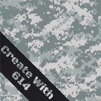Laserable Leatherette 12" x 18" Sheet with Adhesive Digital Urban Camo Black | Create With 614