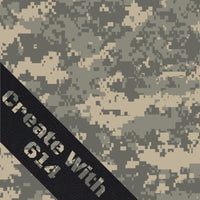 Laserable Leatherette 12" x 18" Sheet with Adhesive Digital Woodland Camo Black | Create With 614