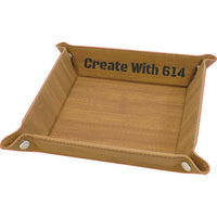 Laserable Leatherette Snap Up Tray 6"x6" Bamboo Black | Create With 614